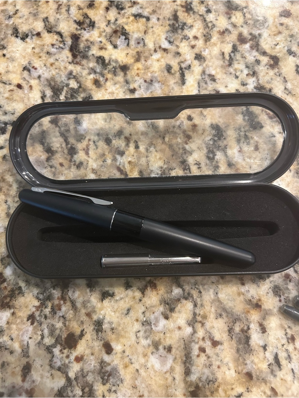Pilot Black Metal Fountain Pen in Protective Case